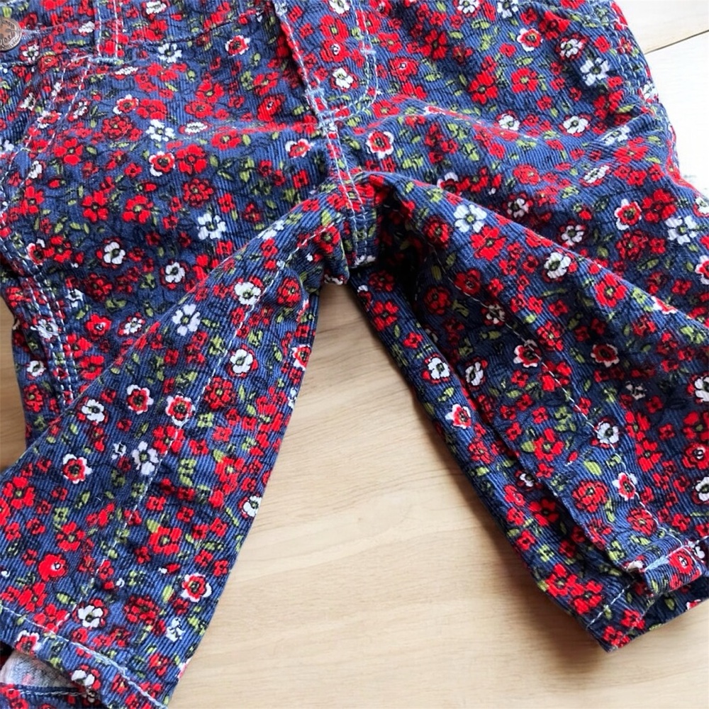 OSHKOSH B’GOSH Vestbak Girls 3 Months Floral Corduroy Overalls Country Cottage - Picture 4 of 9